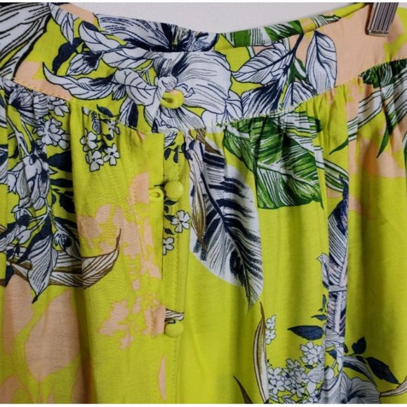 NWT Love + Harmony Cropped Top + Maxi Skirt both Size L neon yellow cropped tass - Picture 3 of 4